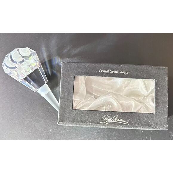 Vintage Estate Designer Oleg Cassini Crystal Bottle Stopper Faceted Cut Collect - Picture 3 of 14